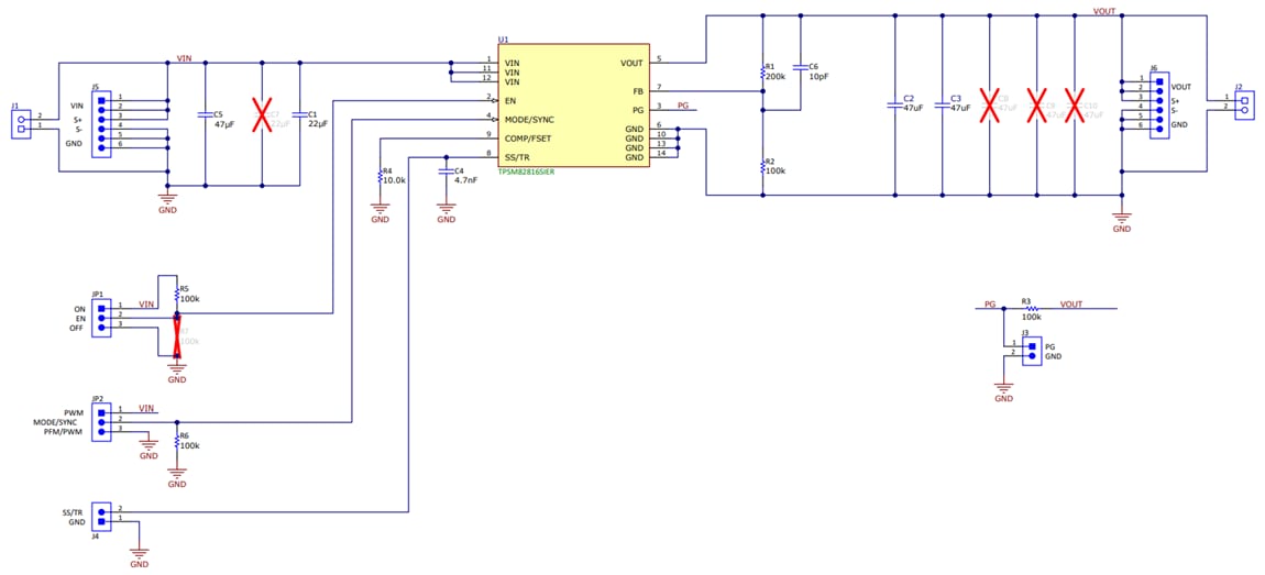 Schaltplan - Texas Instruments TPSM82816EVM Evaluierungsmodul